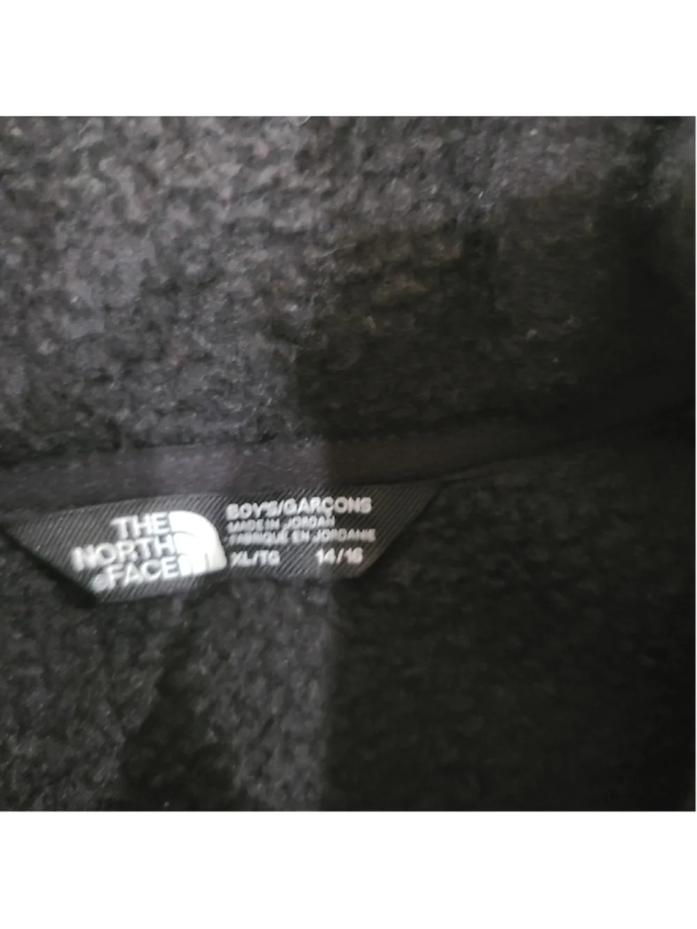 The North FaceForrest Fleece Mashup Jacket Boys XL 14/16 Black White Logo TNF